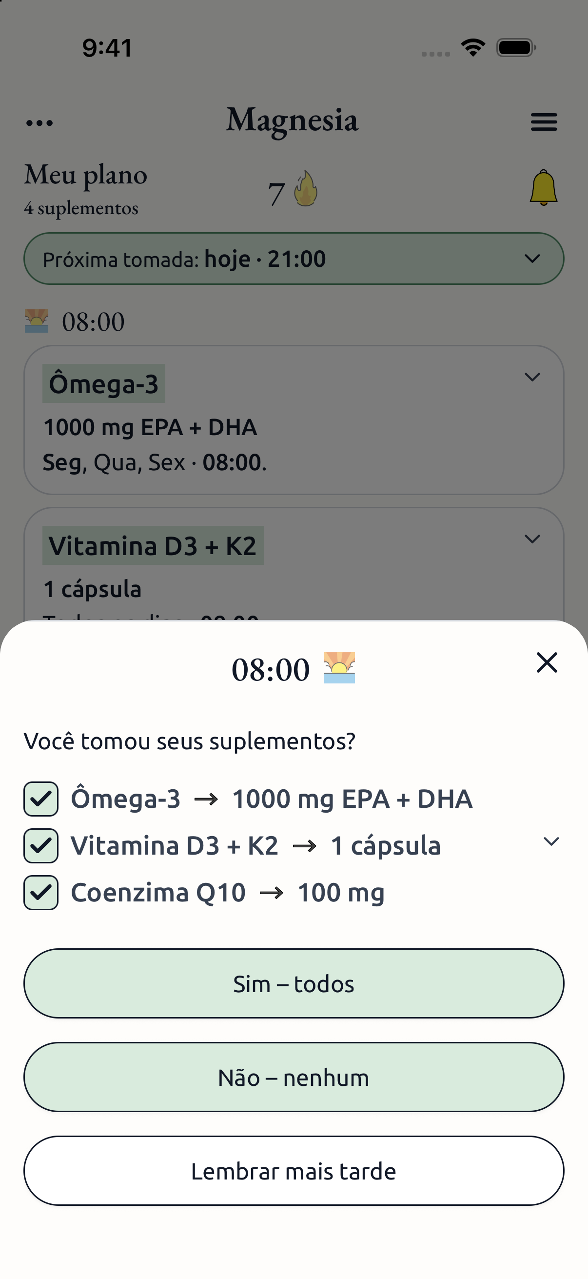 Lembrete de tomada