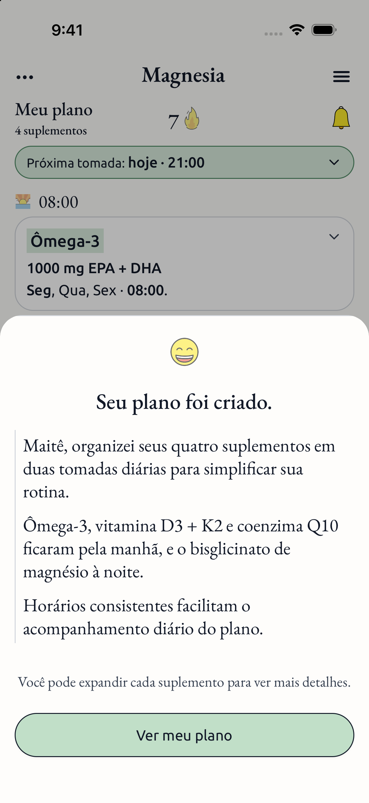 Plano recém-criado